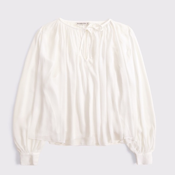 Long-Sleeve Tie-Front Blouse - Picture 2 of 7